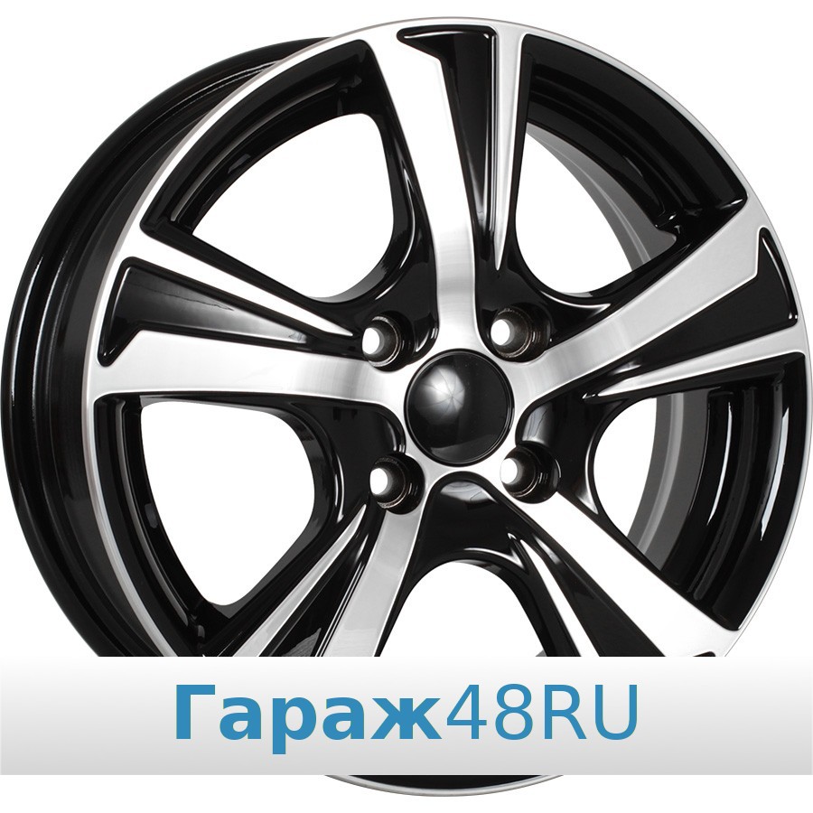 Skad Krit R14 / 5.5J PCD 4x100 ET 45 ЦО 67.1 Литые Черный глянцевый с полированной лицевой поверхностью